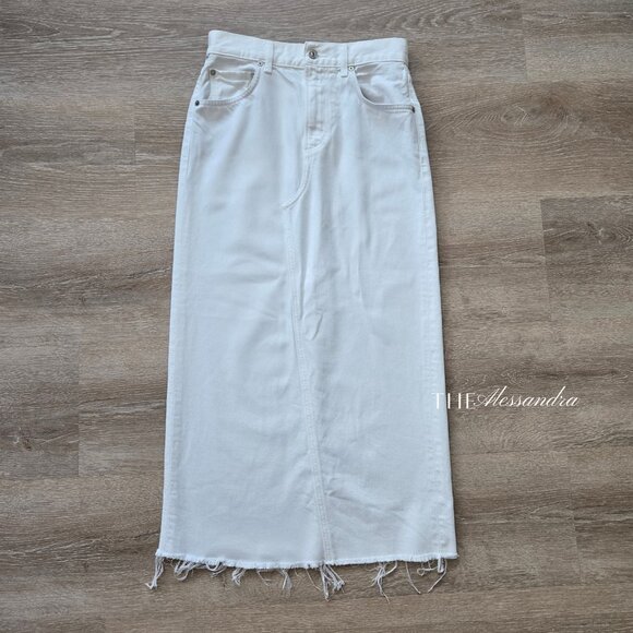 Citizens Of Humanity Women Circolo Reworked Maxi Skirt White Size 26 MSRP $298 - Picture 1 of 16